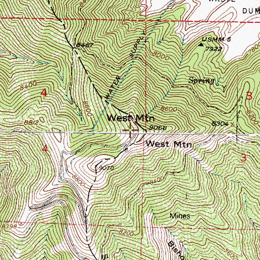 Topographic Map of West Mountain, UT