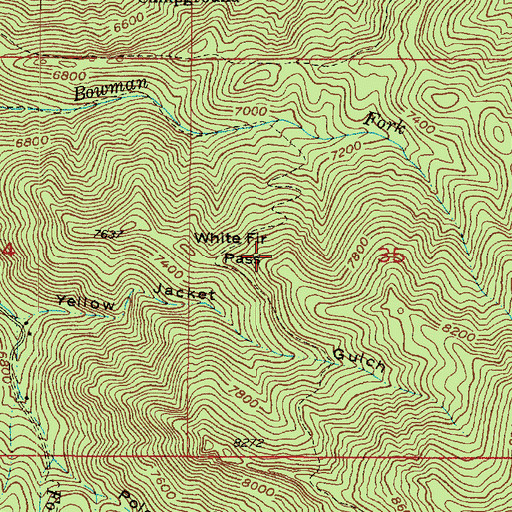 Topographic Map of White Fir Pass, UT