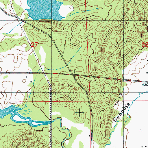 Topographic Map of Brewers Crossroad (historical), AL
