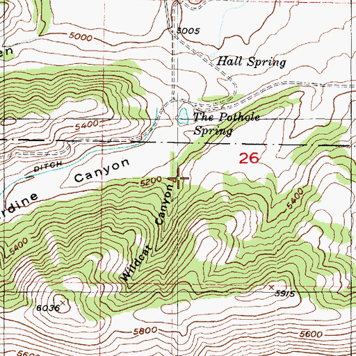 Topographic Map of Wildcat Canyon, UT