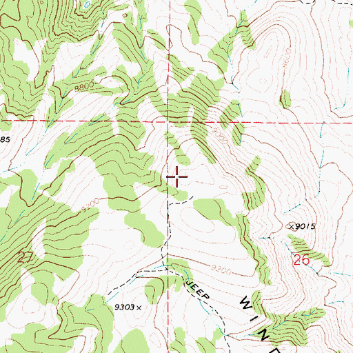 Topographic Map of Windy Ridge, UT