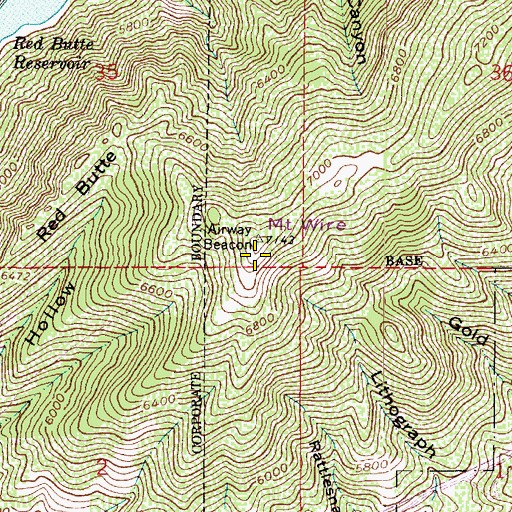 Topographic Map of Mount Wire, UT