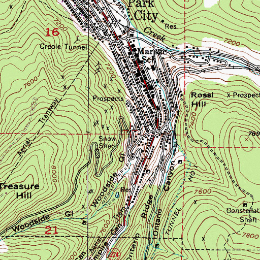 Topographic Map of Woodside Gulch, UT