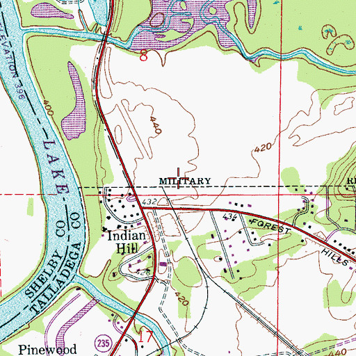 Topographic Map of Childersburg Elementary School, AL