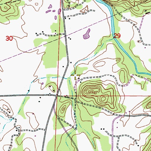 Topographic Map of Drunkards Spring, AL