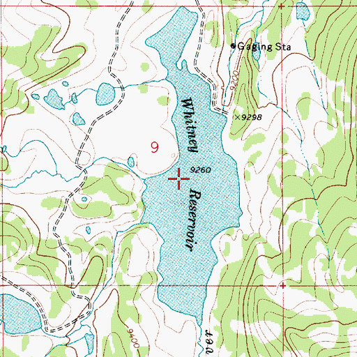 Topographic Map of Whitney Reservoir, UT