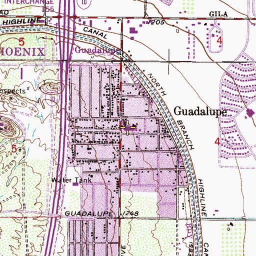 Topographic Map of Frank Elementary School, AZ