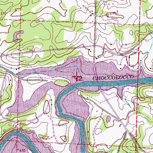 Topographic Map of Eureka Bridge, AL