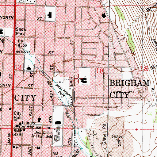 Topographic Map of Bunderson School, UT