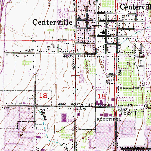 Topographic Map of Centerville Junior High School, UT
