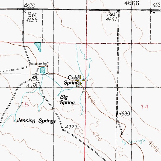 Topographic Map of Cold Spring, UT