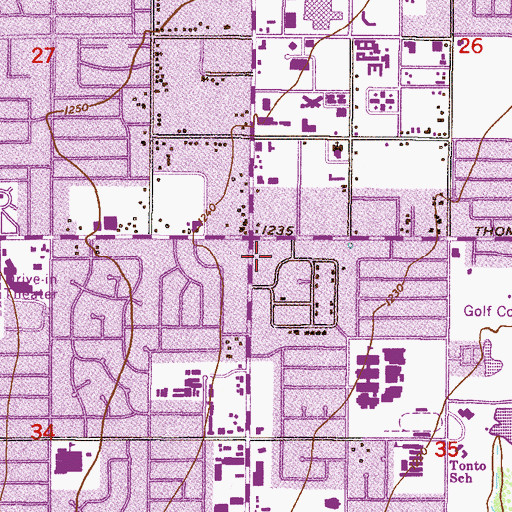 Topographic Map of Frontiertown Plaza Shopping Center, AZ
