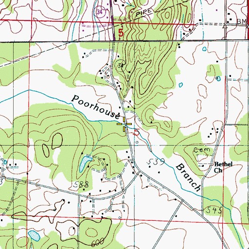 Topographic Map of Goray Spring, AL