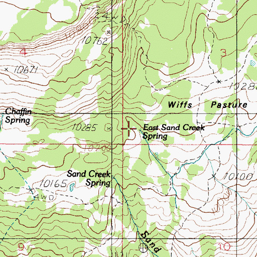 Topographic Map of East Sand Creek Spring, UT