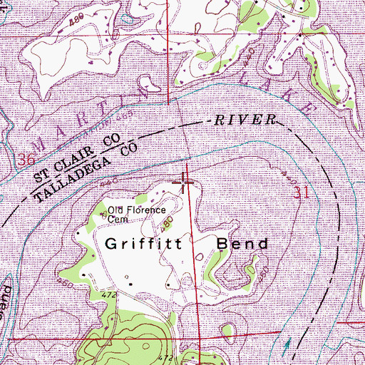 Topographic Map of Griffiths Traps (historical), AL