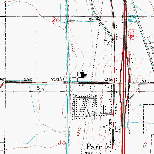Topographic Map of Farr West Elementary School, UT