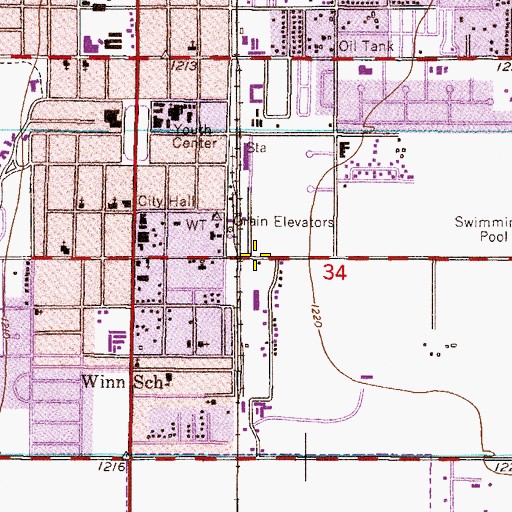 Topographic Map of Frye Teen Center, AZ
