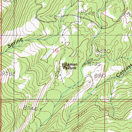 Topographic Map of Hickman Pasture, UT