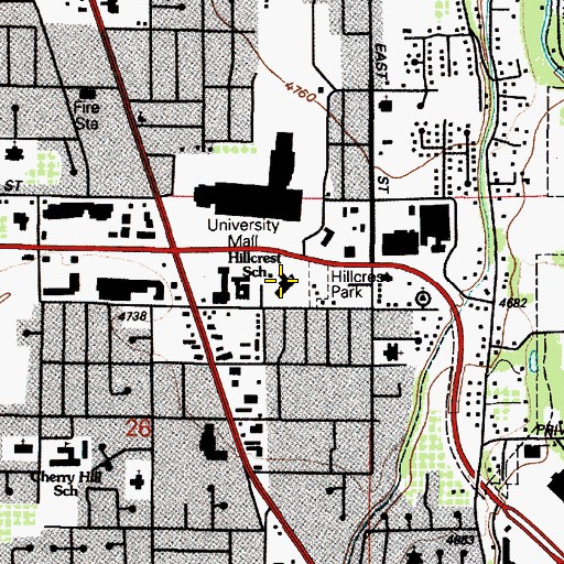 Topographic Map of Hillcrest Elementary School, UT