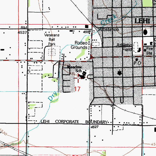 Topographic Map of Meadow Elementary School, UT