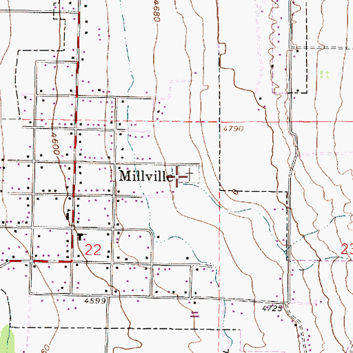 Topographic Map of Millville City Cemetery, UT