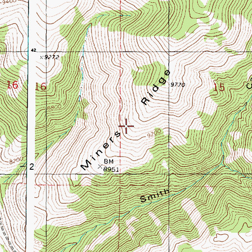 Topographic Map of Miners Ridge, UT