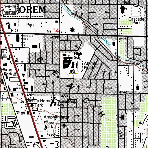 Topographic Map of Orem High School, UT