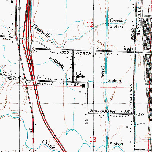 Topographic Map of Pioneer Elementary School, UT