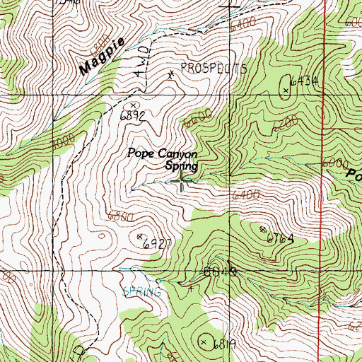 Topographic Map of Pope Canyon Spring, UT