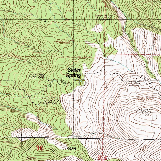 Topographic Map of Slater Spring, UT