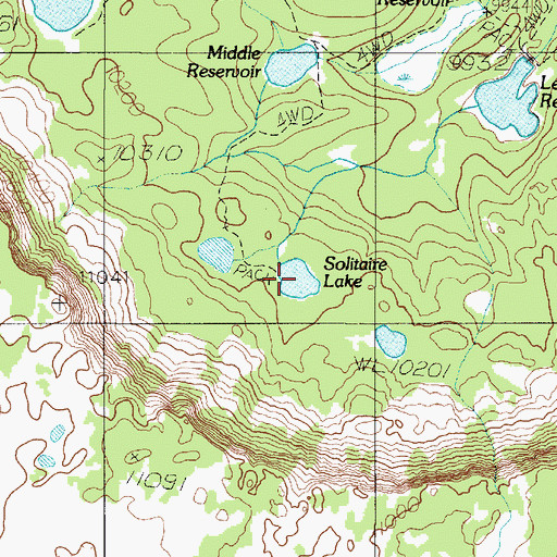 Topographic Map of Solitaire Lake, UT