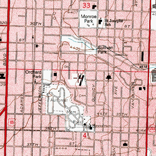 Topographic Map of T O Smith Elementary School, UT