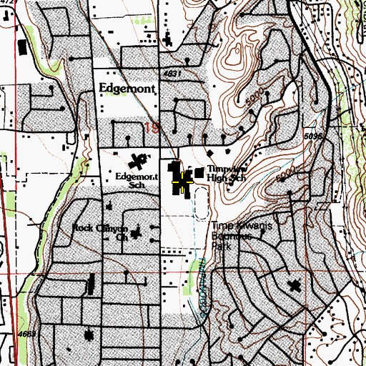 Topographic Map of Timpview High School, UT