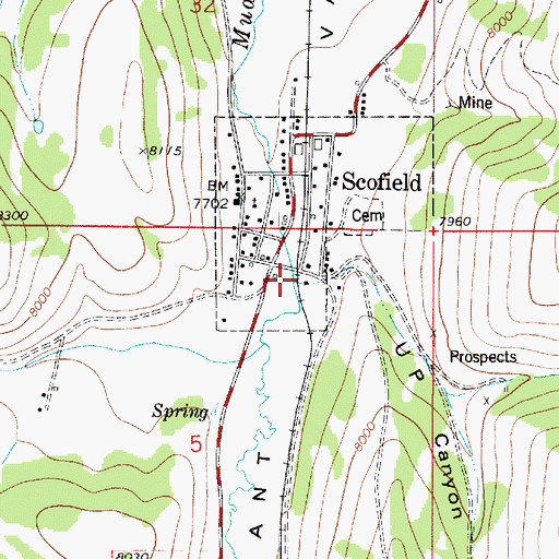 Topographic Map of U P Canyon, UT
