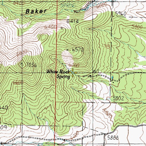 Topographic Map of White Rock Spring, UT