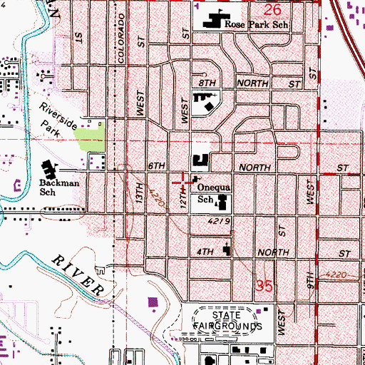 Topographic Map of First Southern Baptist Church, UT