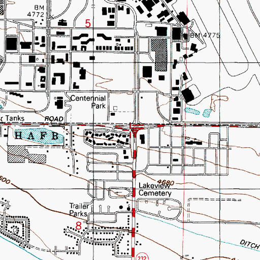 Topographic Map of Hillfield Protestant Chapel, UT