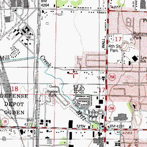 Topographic Map of Jehovahs Witnesses Ogden Congregation, UT