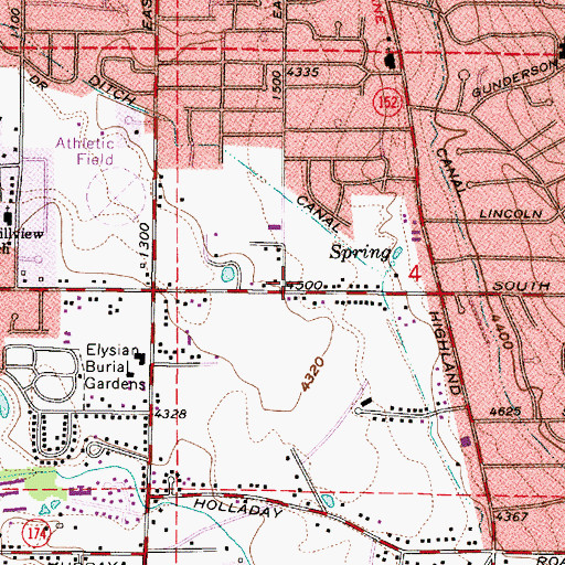 Topographic Map of Millcreek Baptist Church, UT