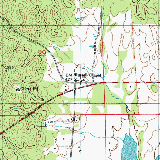 Topographic Map of Russell School (historical), AL