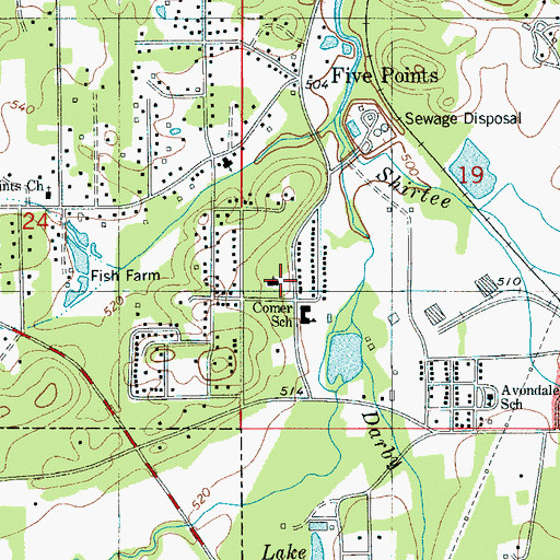 Topographic Map of Saint John Baptist Church, AL