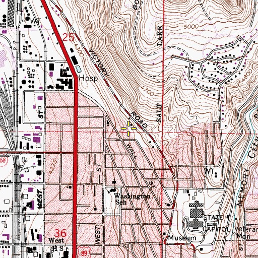 Topographic Map of Wall Street Condominium, UT