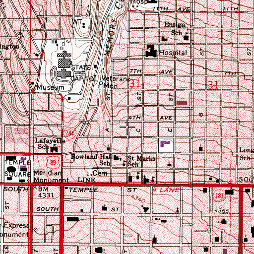 Topographic Map of Carlton Towers Condominium, UT