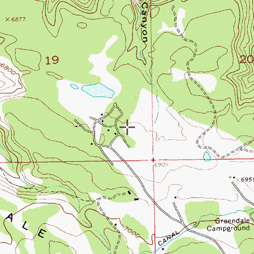 Topographic Map of Flaming Gorge Pines, UT