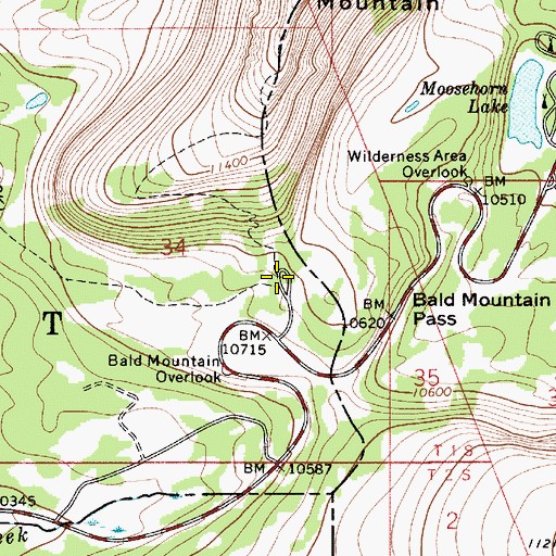 Topographic Map of Bald Mountain Trailhead Picnic Area, UT