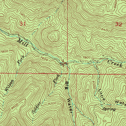 Topographic Map of Big Water Trailhead, UT