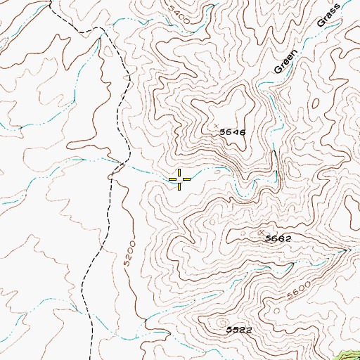Topographic Map of Green Grass Valley, UT