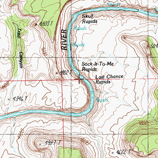 Topographic Map of Last Chance Rapids, UT