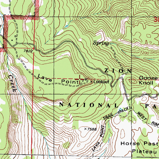 Topographic Map of Lava Point Campground, UT