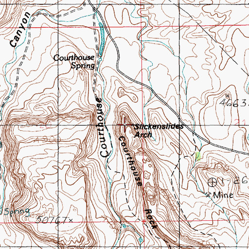 Topographic Map of Slickensides Arch, UT